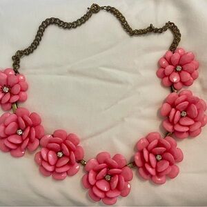 Pink Floral Statement Necklace